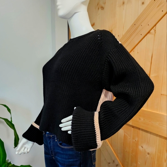 TOPSHOP size 8‎ cropped thick knit two-tone sweater - Picture 4 of 8